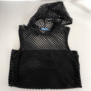 Sleeveless Mesh Top with Hood